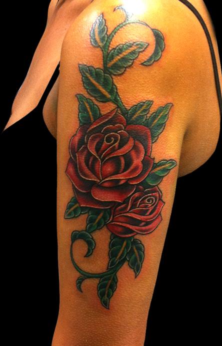 Tattoos - Roses with leafy vine - 60872